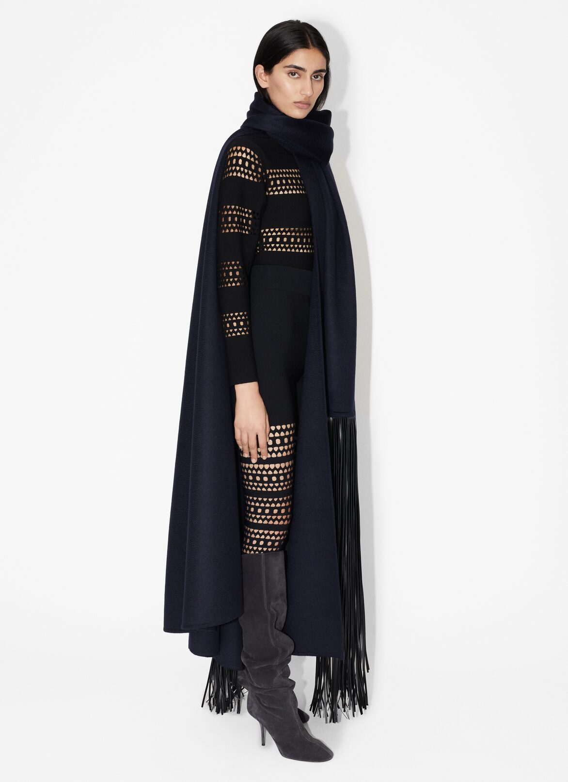 Cashmere cape ALAÏA BLUE CASHMERE CAPE